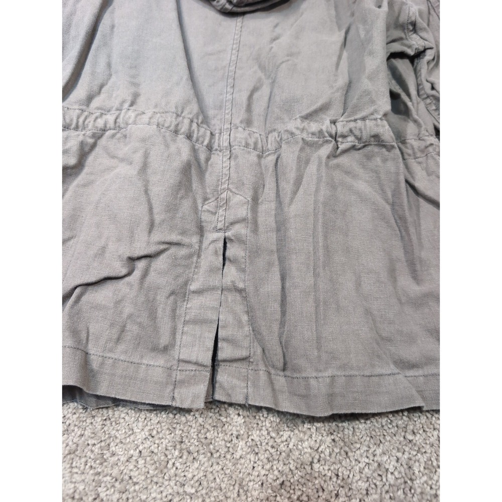 Carbon 2 Cobalt Womens Linen Cotton Hooded Jacket Taupe Grey Drawstring XS - Picture 7 of 7